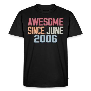 June 2006 June Retro Birthday Gift June 2006 - Men's Premium Organic T-Shirt - black - Front - Nico (187cm)