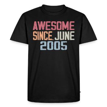 June 2005 June Retro Birthday Gift June 2005 - Men's Premium Organic T-Shirt - black - Front - Nico (187cm)