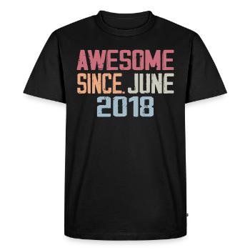 Juin 2018 Juin Cadeau Anniversaire June 2018 Rétro - T-shirt Premium bio Homme - noir - Devant - Nico (187cm)