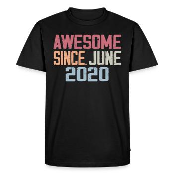Juin 2020 Juin Cadeau Anniversaire June 2020 Rétro - T-shirt Premium bio Homme - noir - Devant - Nico (187cm)