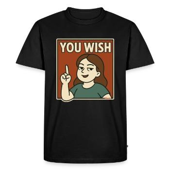 Confident woman with saying Dream on - Men's Premium Organic T-Shirt - black - Front - Nico (187cm)
