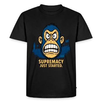 Angry monkey with crowd - Men's Premium Organic T-Shirt - black - Front - Nico (187cm)