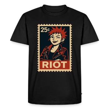 Femme punk avec une coiffure rousse - T-shirt Premium bio Homme - noir - Devant - Nico (187cm)