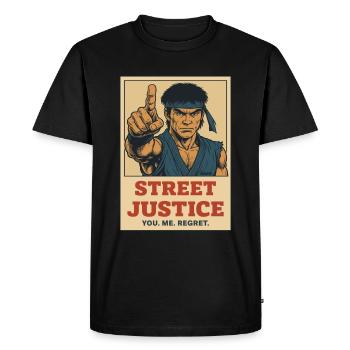 Street Fighter Comic Retro Street Justice Chemise - T-shirt Premium bio Homme - noir - Devant - Nico (187cm)