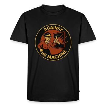 Teacher against the machine in the classroom - Men's Premium Organic T-Shirt - black - Front - Nico (187cm)