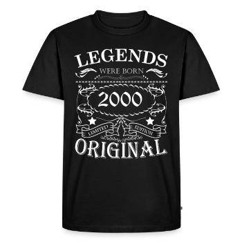20 anniversaire Original Legends born 2000 Cadeau - T-shirt Premium bio Homme - noir - Devant - Nico (187cm)
