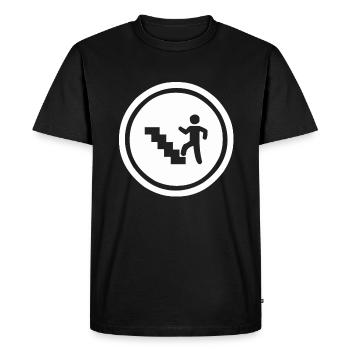 Please use the stairs - Men's Premium Organic T-Shirt - black - Front - Nico (187cm)