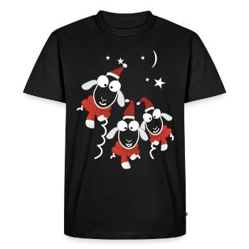 Moutons de Noël - T-shirt Premium bio Homme - noir - Devant - Nico (187cm)