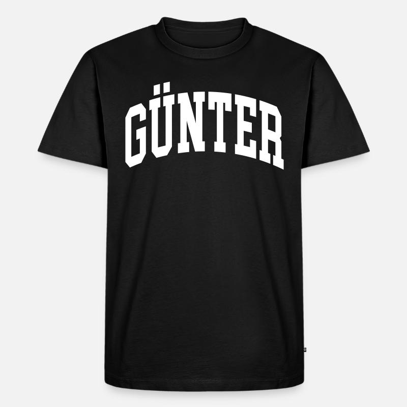 Günter - Männer Premium Bio T-Shirt - Schwarz