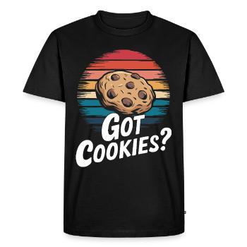 Cookies Biscuits Biscuits Biscuits Chocolat - T-shirt Premium bio Homme - noir - Devant - Nico (187cm)