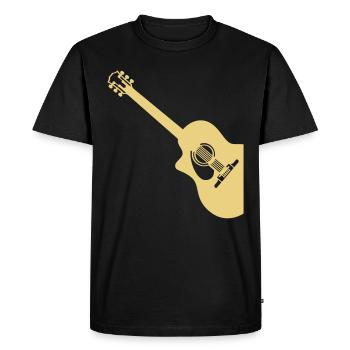 Guitare acoustique design gaucher sélectionnable en couleur - T-shirt Premium bio Homme - noir - Devant - Nico (187cm)