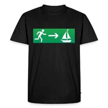 Nooduitgang zeilzeilboot - Mannen Premium Bio T-shirt - zwart - Voor - Nico (187cm)