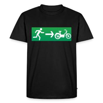 Sortie de secours cyclomoteur cyclomoteur - T-shirt Premium bio Homme - noir - Devant - Nico (187cm)
