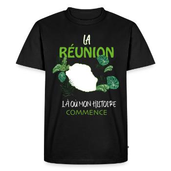 La Réunion Mon Histoire Ma Vie Cadeau Homme Femme - T-shirt Premium bio Homme - noir - Devant - Nico (187cm)