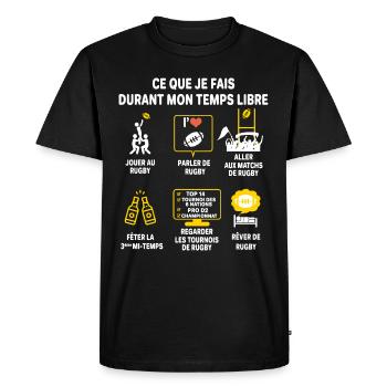 Rugby supporter Joueur Cadeau Humour rugby - T-shirt Premium bio Homme - noir - Devant - Nico (187cm)