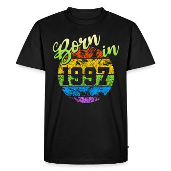 Né en 1997 - T-shirt Premium bio Homme - noir - Devant - Nico (187cm)