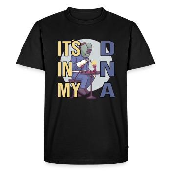 C’est dans mon ADN Soudeur à souder - T-shirt Premium bio Homme - noir - Devant - Nico (187cm)