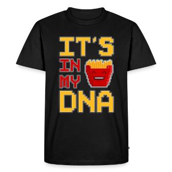 C’est dans mon ADN Pixel Art Fries Fries - T-shirt Premium bio Homme - noir - Devant - Nico (187cm)