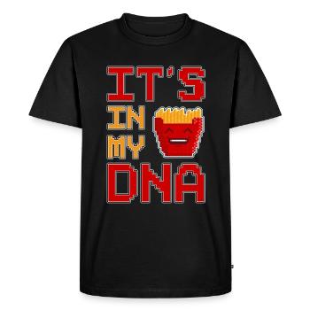 C’est dans mon ADN Pixel Art Fries Fries - T-shirt Premium bio Homme - noir - Devant - Nico (187cm)