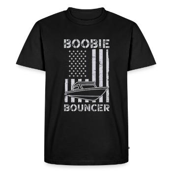 Boobie Bouncer Boat America USA Flag Funny - Men's Premium Organic T-Shirt - black - Front - Nico (187cm)