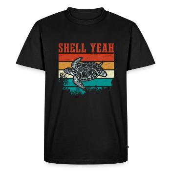 Turtle Retro Turtle Saying Funny - Men's Premium Organic T-Shirt - black - Front - Nico (187cm)