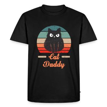 Cat Daddy Cats Père Rétro Vintage Sun - T-shirt Premium bio Homme - noir - Devant - Nico (187cm)