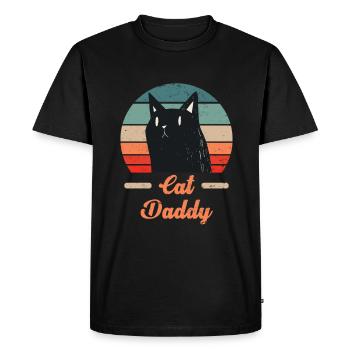 Cat Daddy Retro Vintage Cat Design - T-shirt Premium bio Homme - noir - Devant - Nico (187cm)