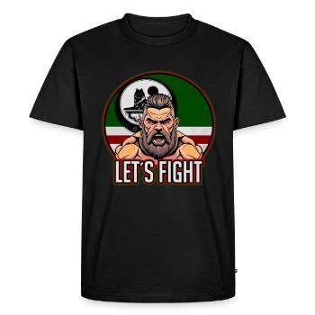 Combattant tchétchène, Tchétchénie, Drapeau tchétchène, Tchétchène - T-shirt Premium bio Homme - noir - Devant - Nico (187cm)