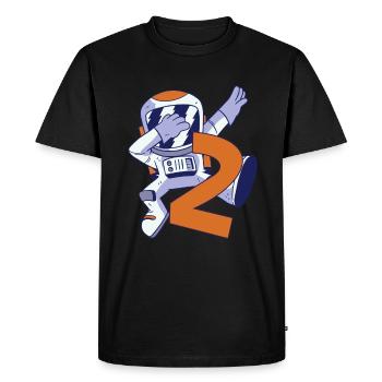 2ème anniversaire Astronaute 2 ans Space Galaxy - T-shirt Premium bio Homme - noir - Devant - Nico (187cm)