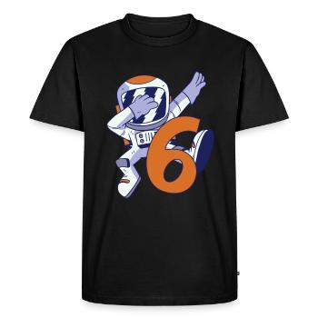 6ème anniversaire Astronaute 6 ans Space Galaxy - T-shirt Premium bio Homme - noir - Devant - Nico (187cm)