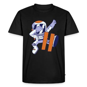 11ème anniversaire Astronaute 11 ans Galaxie spatiale - T-shirt Premium bio Homme - noir - Devant - Nico (187cm)