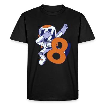 8ème anniversaire Astronaute 8 ans Galaxie spatiale - T-shirt Premium bio Homme - noir - Devant - Nico (187cm)
