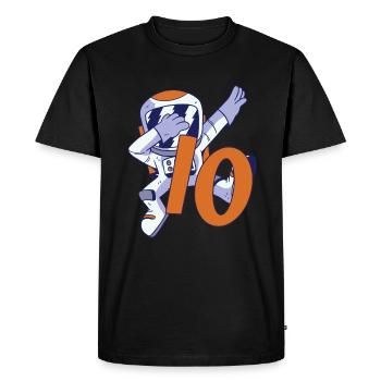 10e anniversaire Astronaute 10 ans Galaxie spatiale - T-shirt Premium bio Homme - noir - Devant - Nico (187cm)
