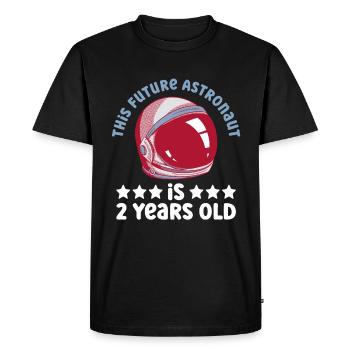 This future astronaut is 2 years old - Men's Premium Organic T-Shirt - black - Front - Nico (187cm)
