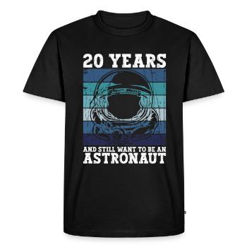 20e anniversaire Astronaute 20 ans d’espace - T-shirt Premium bio Homme - noir - Devant - Nico (187cm)
