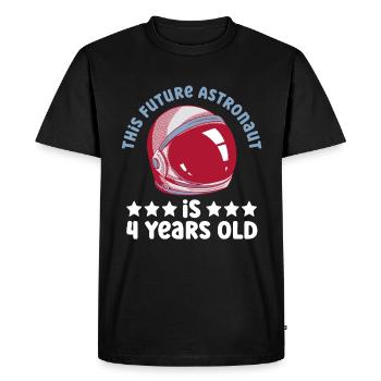 This future astronaut is 4 years old - Men's Premium Organic T-Shirt - black - Front - Nico (187cm)