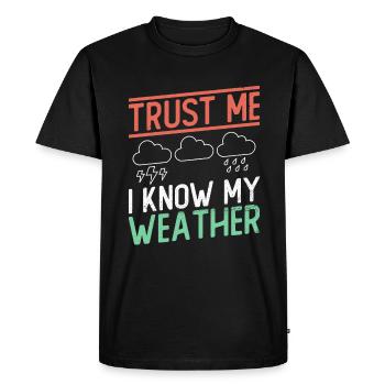 Météorologue Météo Climat Prévisions Météo - T-shirt Premium bio Homme - noir - Devant - Nico (187cm)
