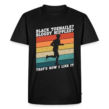 Marathon Runner Marathon Training Jogging Running - Men's Premium Organic T-Shirt - black - Front - Nico (187cm)
