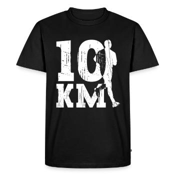 10 km - 10 km de course à pied entraînement jogging coureurs - T-shirt Premium bio Homme - noir - Devant - Nico (187cm)