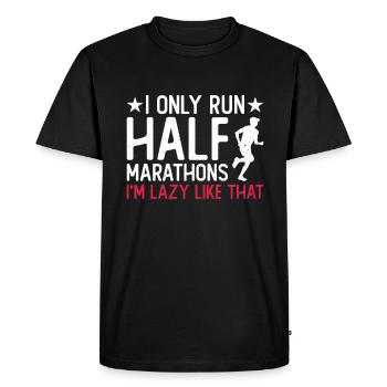 Half Marathon Runner Jogger Running Jogging Gift - Men's Premium Organic T-Shirt - black - Front - Nico (187cm)