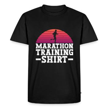 Marathon Runners Marathon Runners Athlètes Entraînement - T-shirt Premium bio Homme - noir - Devant - Nico (187cm)