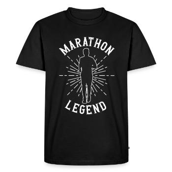 Marathon Legend - Marathon Runner Marathonist - Men's Premium Organic T-Shirt - black - Front - Nico (187cm)