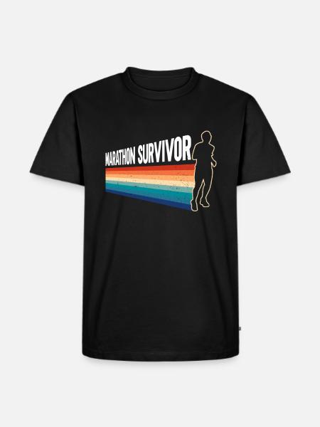 Marathon Überlebender - Marathon Läufer - Männer Premium Bio T-Shirt - Schwarz