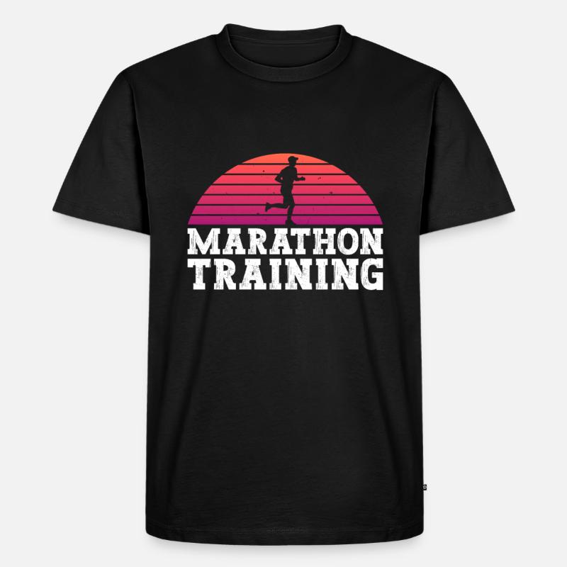 Marathon-Training - Marathonläufer Marathoner - Männer Premium Bio T-Shirt - Schwarz