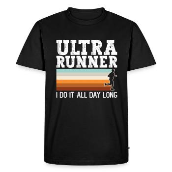 Ultra Runner Je le fais toute la journée - Ultramarathon - T-shirt Premium bio Homme - noir - Devant - Nico (187cm)