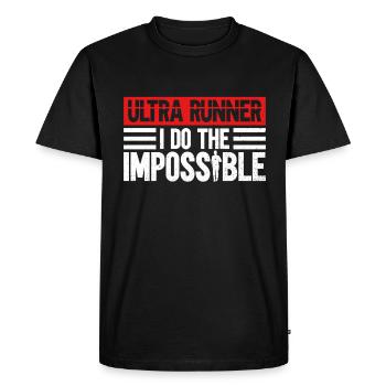 Ultra Runner Je fais l’impossible - Ultramarathon - T-shirt Premium bio Homme - noir - Devant - Nico (187cm)