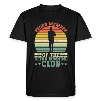 Proud member of the Ultra Distance Club - Men's Premium Organic T-Shirt - black - Front - Nico (187cm)
