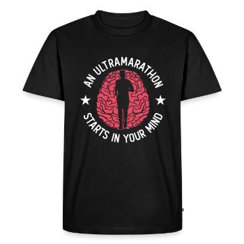 An ultramarathon starts in the head - Ultra Marathon - Men's Premium Organic T-Shirt - black - Front - Nico (187cm)