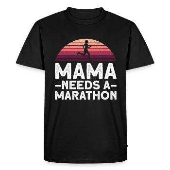 Maman a besoin d’un marathon - jogging de coureur - T-shirt Premium bio Homme - noir - Devant - Nico (187cm)