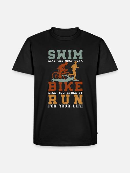 Triathlon Training Triathlet Geschenk - Männer Premium Bio T-Shirt - Schwarz
